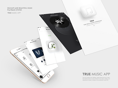 True Music App app，interface design，icon，white