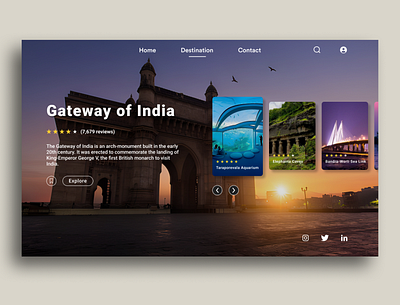 Gateway of India design graphic design landing page ui user experience user interface ux web design