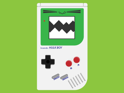 Inuendo Hulkboy fun gameboy hulk illustration smash