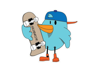 Sk8bird illustration sk8 skate bird skateoard