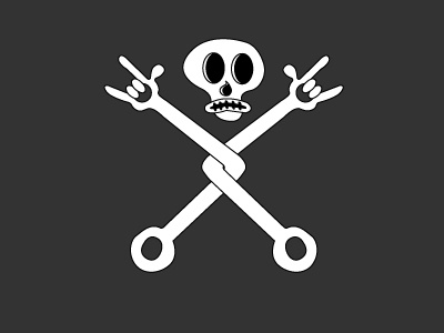 Skull N Bones car graphic illustration skull x bones