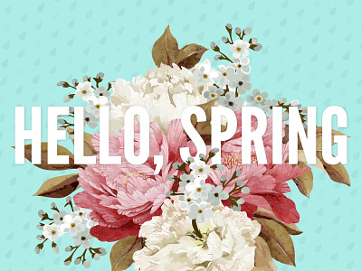 Hello Spring condensed type design flowers hello peonies reason rhyme and reason design spring teal