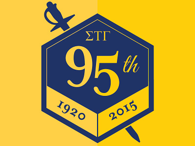 Sigma Tau Gamma 95th Anniversary Badge badge fraternity sigma tau gamma