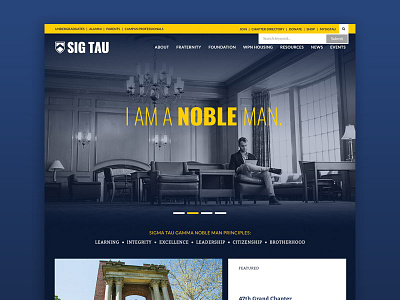 Sig Tau Website fraternity inspiration navy web design sig tau sigma tau gamma website website design