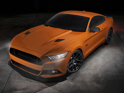 Comp Orange 2015 Mustang 3d blending cars cinema4d render