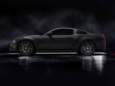 Mustang Black Friday 3d automotive blending cinema4d dark photoshop