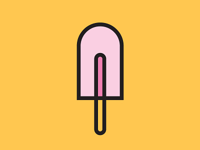 Summer Treat #1 icecream illustration line pink popsicle summer treat yellow