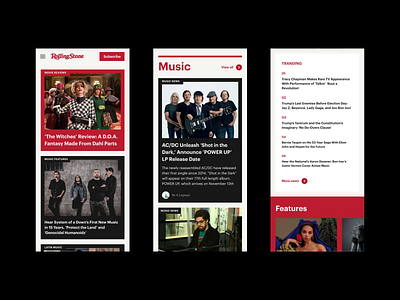 Rolling Stone Magazine Redesign Concept concept magazine mobile design news newsfeed newspaper typography ui web design