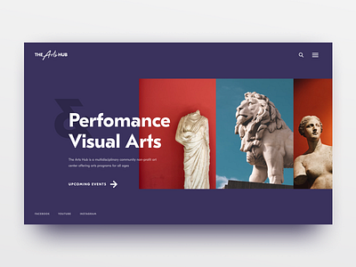 Perfomance and visual arts antique art bright bright color colorful colors concept dailyui main screen typogaphy