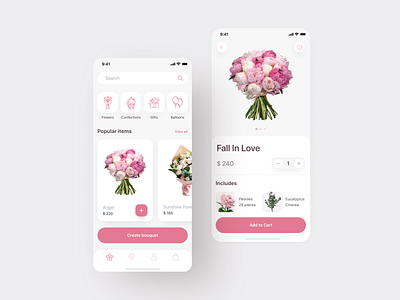 Flowers Delivery App Design concept delivery app design flower flowers flowershop inspiration mobile mobile app ui ux