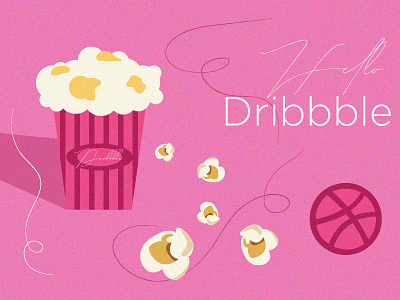 Pink popcorn branding design graphic design illustration invintation invite logo new pink popcorn studio typography vector