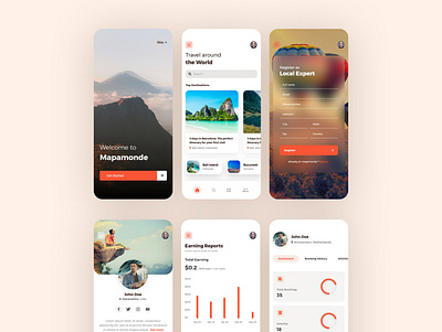 Mapamonde android app ui application graphic design ios travel ui