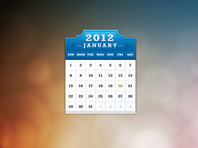 Calendar widget blue date dates desktop month serif widget windows