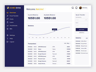 Banking Dashboard app application bank banking dashboard design screen webdesign webpage