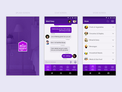 Chat App Screens android app chat easy maid store