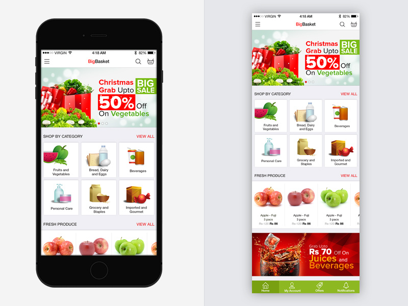 Bigbasket App Redesign by Praveen Sidyal on Dribbble