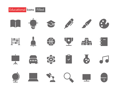 Educational Icons Filled