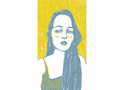 Gulnara digital etude illustration portrait portrait of a girl portrait to order sketch