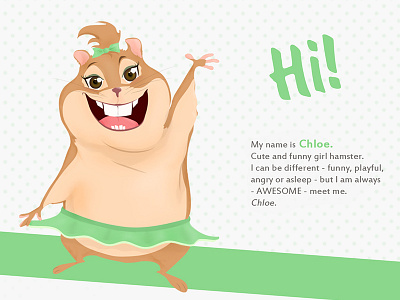 Hamster Chloe animal chloe crazy cute emotion fat fluffy girl hamster pet smile sweet