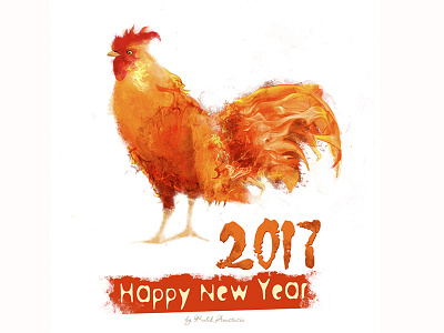 Fire Rooster 2017 abstrast bird cock fire flame gift new year rooster smoke symbol