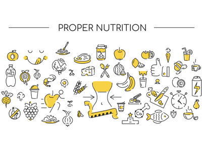 Icon background. Proper nutrition background fruit health icon icon pack linear nutrition sport symbols yellow