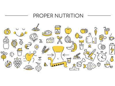 Icon background. Proper nutrition