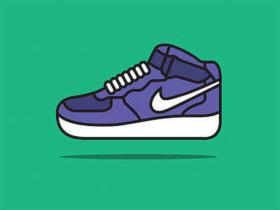 Nike Air Force 1 Mid Illustration air custom design flat force1 illustration illustrator mid nike photoshop sneaker