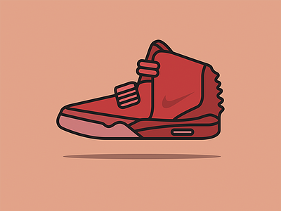 Nike Air Yeezy 2 Red October Illustration air custom design flat illustration illustrator nike october photoshop red sneaker yeezy