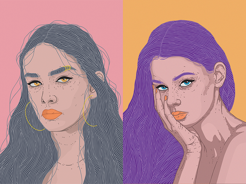 Illustrated (freehand) Portraits by AvessoVision on Dribbble