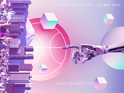 Amazing First Touch concept debut dribbble touch vaporwave