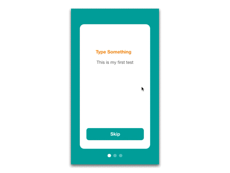 Animation card accept carousel view walkthrough screen