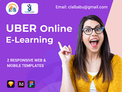 E-learning Responsive Template education e learning tutor app uber uber e learning app