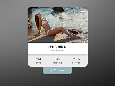 Daily UI #006 - User Profile beach bikini daily designer follow model profile ui uiux user