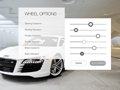 Daily UI #007 - Settings 007 audi car daily r8 racing settings ui wheels white game