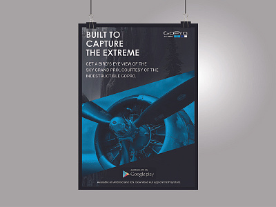 Gopro - Poster advertising aeroplane art driection blue google play gopro poster