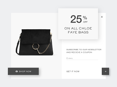 Daily UI #016 - Pop-Up/ Overlay 016 bags chloe clean daily discount overlap overlay pop-up shop ui web