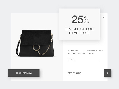 Daily UI #016 - Pop-Up/ Overlay 016 bags chloe clean daily discount overlap overlay pop up shop ui web