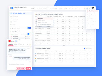 Contact Centre UI Designs