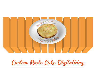 Custom Made Cake Digitalizing in Vector Format. cake cake vector illustration vector vector tracing