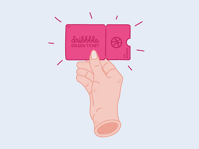 Hello, Dribbble! debut design digital hello illustration invitation invite new ticket