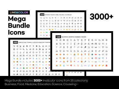 Line&Color Mega Bundle Icons set