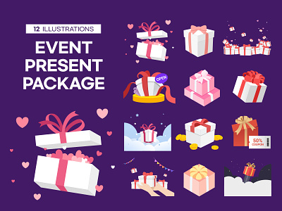 EVENT PRESENT PACKAGE coupon coupon source design event event coupon event illustration event source gift giftbox giftbox source graphic design heart illust source illustration present promotion sale
