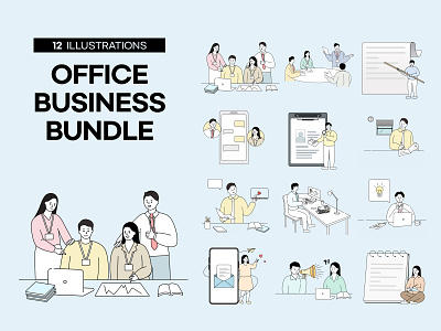 OFFICE BUSINESS BUNDLE branding business business icons company design event event source graphic design illustration mobile people people icon person promotion ui