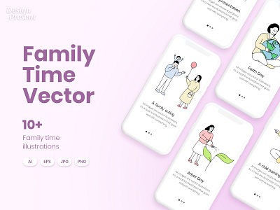Family Time Character Icons Vector branding business people coupon design design source event event coupon event illustration event source family graphic design illustration logo object people promotion ui ux vector web source