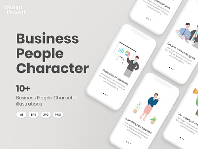 Business People Character Vector Set branding business business icon business vector company design graphic design icon icon set icons illustration logo office promotion typography ui ux vector woman