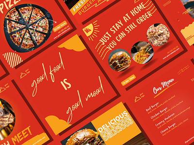 Food Social Media Posts branding graphic design instagram post template