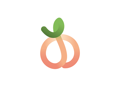Peach logo beige gradient green logo orange peach peche volume
