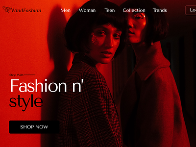 Fashion Landing Page design ui web