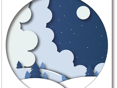 Snowy Night adobe illustrator design graphic design illustration