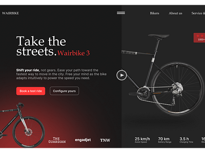 Bike Web Design bike design landing page web website